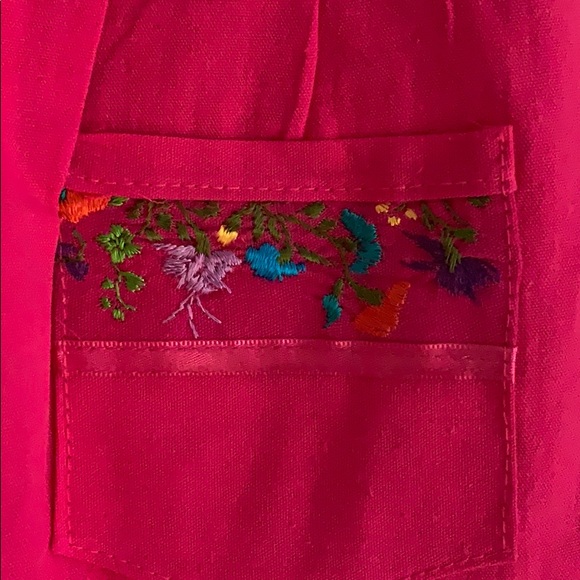 Hand Embroidered Overalls From Oaxaca Mexico. - Picture 4 of 5